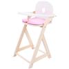 Engelhart - 606017 - Seggiolone Elegante in Legno per Bambola - Rosa e Bianco - 32 x 24,5 x 56 cm - +3 Anni