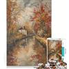 JIANGENNF Puzzle da 1000 pezzi per ragazzi stile cottagecore con baita sul lago giochi rilassanti attività divertenti da fare in casa regali unici per compleanno e Natale 38x52cm