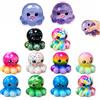 GUHIRALONA Set da 12 pezzi di polpo Squishy Collection, morbido set sensoriale da spremere con disegni casuali, colori assortiti e varianti traslucide incluse