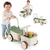 COSTWAY 3 in 1 Auto a Spinta per Bambini 3-6 Anni (Verde) | Auto Cavalcabile con Corda di Traino e Vano Portaoggetti, Macchina Primi Passi con Maniglie Comode e Ruote Antiscivolo