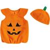 Surttan Costume Halloween Bambino, Vestito Zucca Halloween Bambino Neonato Cappello | Costume da Zucca per Bambino, Pigiama per Neonati, Tuta Coordinata con Cappello, per Carnevale e Natale