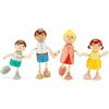 Woet® Famiglia per casa delle bambole in legno, 4 personaggi snodabili | Famiglia per casa delle bambole, mamma, papà e 2 bambini, 4 personaggi snodabili in legno, gioco simbolico, da 3 anni