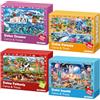 QUOKKA 4x100 Above and Beyond | 4x100 Pezzi Puzzle per Bambini - Cerca e Trova Animali di Città Fattoria Polo e Giungla - Puzzle per Giochi Bambini 5 8 Anni