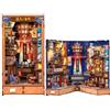 CUTEBEE Book Nook Kit - Casa miniatura pieghevole DIY stile giapponese, decorativo vicolo libreria LED caldo, kit montaggio regalo per adulti, adolescenti (Tsutenkaku Ichiban Street)