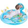 MAGOSIS Tappetino da gioco ad acqua 4 in 1 per bambini - Gonfiabile Tummy Time Matte con specchio, anelli e sonagli, giocattolo sensoriale per ragazze e ragazzi dai 3 6 9 12 mesi