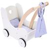 Engelhart - 606014 - Carrozzina Elegante in Legno per Bambole - Grigio e Bianco - 50 x 28 x 46 cm - +3 Anni
