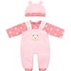ZWOOS Vestiti per Bambole 50-55 cm, Completo Piccolo Orso Rosa Compatibile con New Born Baby Bambole, Regali per Ragazze, Bambini