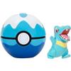 Pokémon Poké Ball Clip'n'Go - Totodile & Diving Ball - Pokéball ufficiale con figura da 5 cm