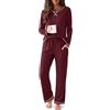 Ekouaer Pigiama Donna Lungo 100% Cotone Pigiama Girocollo Tuta da Casa | Traspirante e Delicato Sulla Pelle, Pantaloni Pigiama con Tasche, Loungewear Leggero per Donna, per Dormire e Tempo Libero