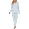 Vlazom Pigiama Donna Flanella Pigiami Due Pezzi A Maniche Lunghe Invernali | Flanella Morbida e Calda, Tasca Petto Pratica, Scollo a V Elegante, Disponibile in Più Colori Tinta Unita