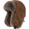 Gajaous Cappello Trapper Invernale Impermeabile, Cappello Bomber in Finta Pelliccia per Donne e Uomini, Cappello Aviatore Termico in Pelle PU con Orecchie Riparate dal Vento per Pattinaggio Caccia