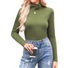 Aottori Maglia Donna Collo Alto Dolcevita Manica Lunga Cotone Slim Fit | Lupetto Leggero, Aderente Basic, Top Elegante, Intimo Traspirante, Sottogiacca Elasticizzato Primavera Autunno