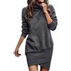 Cocila Boho Chic Dresses Abito Casual in Felpa da Donna a Maniche Lunghe con Collo a Lupetto e Orlo Avvolgente Abiti Lunghi Pullover Autunno Inverno Larghi Vestito Invernale Allattamento