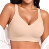 Bresdk Reggiseno Senza Ferretto Donna Senza Cuciture Imbottito Comodo | Reggiseno Donna Senza Ferretto, Spalline Regolabili, Sostegno Naturale, Scollo a V, Coppe Morbide, Taglie Forti, Quotidiano