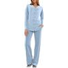 Uwdiohq Casual da Donna, 2 Pezzi, Abbottonato, A Maniche Lunghe, con Sexy Due Pezzi Pigiama Cotone Lungo Donna Aperto Pigiami Corti XL Vestaglia Corta Squalo Invernale Pesante Nero Peloso Coppia