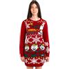 United Labels The Peanuts Snoopy - Abito da donna in maglia con scritta Warm Wishes, per Natale, invernale, colore: Rosso