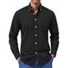 Runcati Camicia da uomo a maniche lunghe, Oxford, con bottoni | Slim Fit, cotone, business, per il tempo libero, moderno, casual, con tasche, tinta unita, da uomo, per tutti i giorni