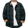ZITY Camicia Uomo Flanella Quadri Manica Lunga | Camicia Uomo Flanella a Quadri Manica Lunga Camicia da Lavoro con Taschino Calda per Outdoor e Tempo Libero Regular Fit