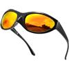 SHEEN KELLY Vintage avvolgente occhiali da sole per manelanti sportivi polarizzati da uomo Sfiorli argento