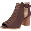 SYDUZAX Stivaletti da Donna con Tacco Medio Basso e Tacco Largo Comfort Smart Office Formal Work Party Occasion Scarpe con Tacco Aperte e Stringate Sandali Donna Estive Comode