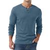 PrinStory Henley T Shirt Fur Uomo Manica Lunga Top Casual Maglione Maglietta Uomo