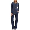 Uwdiohq Casual da Donna, 2 Pezzi, Abbottonato, A Maniche Lunghe, con Sexy Due Pezzi Pigiama Cotone Lungo Donna Aperto Pigiami Corti XL Vestaglia Corta Squalo Invernale Pesante Nero Peloso Coppia