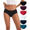 INNERSY Mutande Donna Cotone Vita Media Slip Sportive Culotte Pacco da 6 | Mutandine Hipster Traspiranti e Comode‌, Cavallo 100% Cotone, Intimo Morbido Classico, Senza Etichette, Sport/Uso Quotidiano