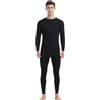 Ouruikia Set Intimo Termico da Uomo Cotone Maniche Lunghe Girocollo Top Pantaloni Collant Abbottonatura