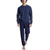 RAGNO Pigiama Uomo Interlock Caldo Cotone Invernale Manica Lunga Collo Serafino Pantalone e Maglia con Polsini Articolo U956N1