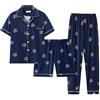Uwdiohq Casual da Donna, Completo con Maniche Lunghe, Pantaloni Lunghi, E Bottoni, Set 3 Pezzi, Donna Ampio Morbido, Autunnale Invernale Abbigliamento Pigiami Pigiama Corto Cotone Bottoni Caldo