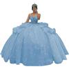 Mallcany Abiti da Quinceañera Scintillanti con Volant e Strascico Abito da Quinceañera a Strati con Scollo a Cuore YG29
