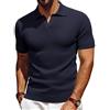 Les umes Polo da uomo a maniche corte maglia scollo a V tè estate casual traspirante polo