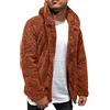 Generic Cappotto invernale termico da uomo in morbido pile, giacca morbida e pelosa, felpa con cappuccio sherpa, giacca calda e felpata, giacca frontale aperta con bottoni, cardigan a maniche lunghe per il