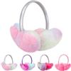 Fadcaer Paraorecchie per Donna Ragazze,Arcobaleno Fascia Paraorecchie Invernali in Pile,Earmuffs Colorati per Bambini,Copriorecchie Protezione Auricolare,Accessorio Invernale per all'aperto