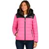 Geographical Norway Atikoclerc - Piumino da donna con cappuccio con cappuccio, leggero con tasche laterali, stampa frontale e bandiera in PVC manica casual mezza stagione