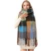 HOTIAN Sciarpa da donna invernale, calda, colorata, spessa, oversize, a quadretti, morbida e calda