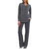 Uwdiohq Casual da Donna, 2 Pezzi, Abbottonato, A Maniche Lunghe, con Sexy Due Pezzi Pigiama Cotone Lungo Donna Aperto Pigiami Corti XL Vestaglia Corta Squalo Invernale Pesante Nero Peloso Coppia
