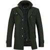 YOUTHUP Cappotto da Uomo in Lana Corto Invernale Spesso Cappotto Giacca Casual Regular Fit