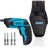 HAZET Mini avvitatore a batteria incl. fondina 9230B-1, Utensile per avvitare/smontare componenti, semplice,Azionamento: quadro 6,3 mm, Coppia di allentamento max: 4,5 Nm, Numero di utensili: 7