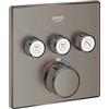 GROHE Grohtherm SmartControl Miscelatore Termostatico per doccia o vasca (installazione per Rapido SmartBox, 3 valvole, regolazione dell'acqua, forma quadrata), grigio antracite spazzolato, 29126AL0