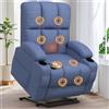 Srfzluxy Poltrona massaggiante elettrica regolabile con funzione sdraiata, funzione di calore, tipo C e porte USB, 4 tasche laterali, 2 portabevande da lettura, poltrona TV, soggiorno
