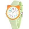 Juboos Orologio analogico per bambini e bambine, impermeabile fino a 3 atm, con gatto, facile da leggere, Viola, orologio gatto bambini