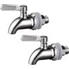 GERUI 2 rubinetti di ricambio per botte di vino, in acciaio inox 304, per bevande fredde e calde, per barile di birra, vetro, fontana (16 mm)