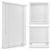 generic Tenda Veneziana Senza Fori a Pressione, Alluminio su Misura per Finestre | Veneziane per Interni con Lamelle Orientabili da 25 mm, Protezione Solare e Privacy per Casa Ufficio(White)