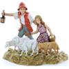 Moranduzzo Famiglia con Animali per Presepe da Cm 10 Scala 1:20 - Statuine Presepe Indistruttibili - Stile 700', Pittura Rifinita a Mano, Prodotto Ufficiale, Made in Italy, Scultore M. Landi