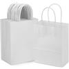 Rhinocerosdance 50 Pezzi Sacchetti Carta Con Manici Sacchetti Carta Regalo Addensare Sacchetto Di Carta Kraft Sacchetti Carta Natale Buste Regalo Natale Piccole, 21 x 11 x 27 cm, Bianco