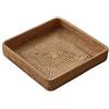 CNANRNANC Cesto per in Rattan per Intrecciato a Mano per Organizzazione per casa - Contenitore Decorativo per Telecomandi e per Oggetti - Design Naturale per Soggiorno - 21x21x4cm(21x21x4cm)
