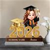 Brocade Creek Regalo di Laurea Personalizzato per la Classe del 2026, Targa Acrilica in Stile Cartone Animato 2D, Personalizzabili per Avatar e Text, Regalo Ricordo per Laureati, Figlia, Figlio, Amico
