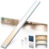LROLTEF Luce LED Sottopensile Armadio con Sensore Movimento 4400mAh 3 Color | 60CM 102 LED Luce Lampada Armadio Dimmerabile Magnetica Ricaricabile per Cucina Adesiva Scale Soggiorno Camere da Letto 1P