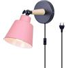 TOKIUS Lampade da Parete Interno Vintage Applique da parete Moderno Faretti da Muro Retrò in Metallo e Legno E27 Plafoniere Cucina Per Cucina Camera da letto, Cavo di 1,8 m, regolabile